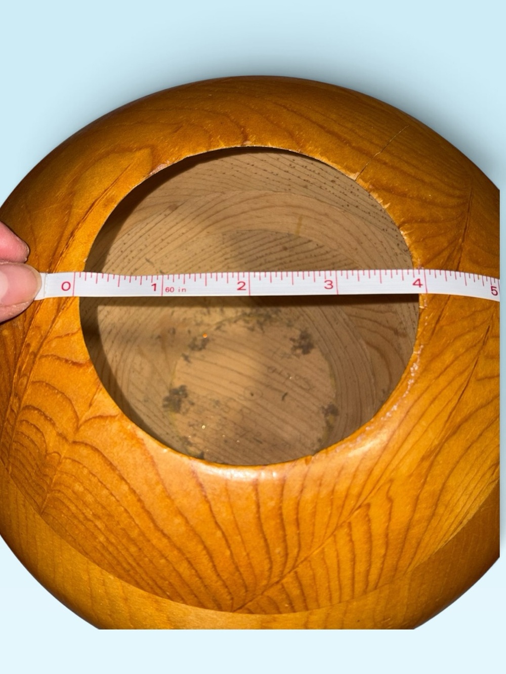 Vintage Hand Turned MCM Wooden Bowl - Picture 5 of 7
